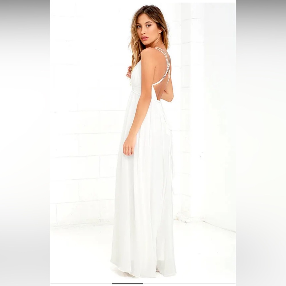 Lulus Flutter Freely White Maxi Dress - Picture 4 of 5